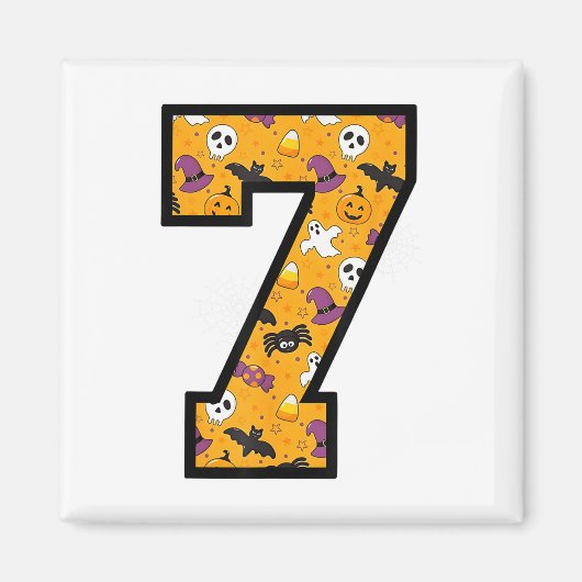 Nummer 7 Grappige Meme Zin 6 7 Zes Zeven Halloween Magneet (Voorkant)