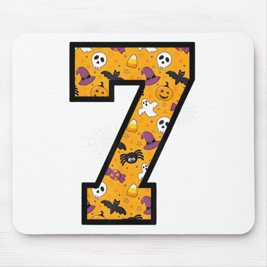 Nummer 7 Grappige Meme Zin 6 7 Zes Zeven Halloween Muismat (Voorkant)