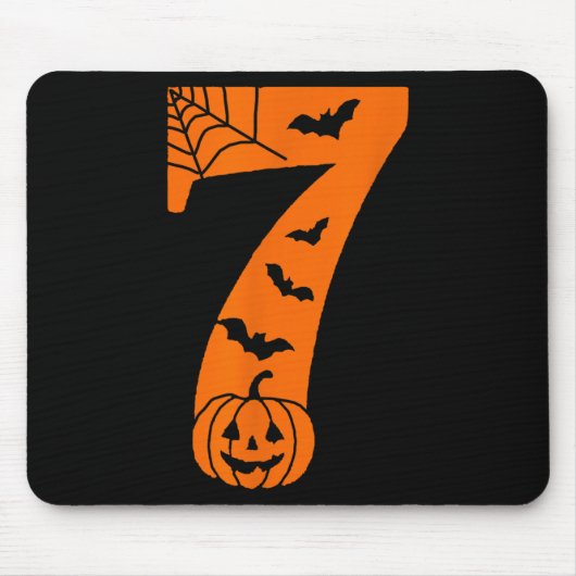 Nummer 7 Grappige Meme Zin 6 7 Zes Zeven Halloween Muismat (Voorkant)
