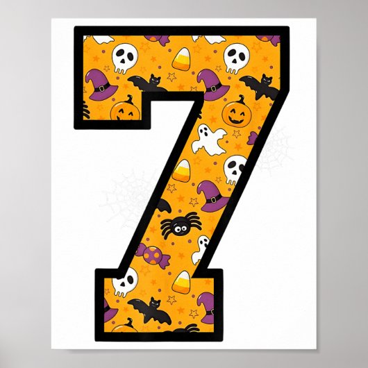 Nummer 7 Grappige Meme Zin 6 7 Zes Zeven Halloween Poster (Voorkant)
