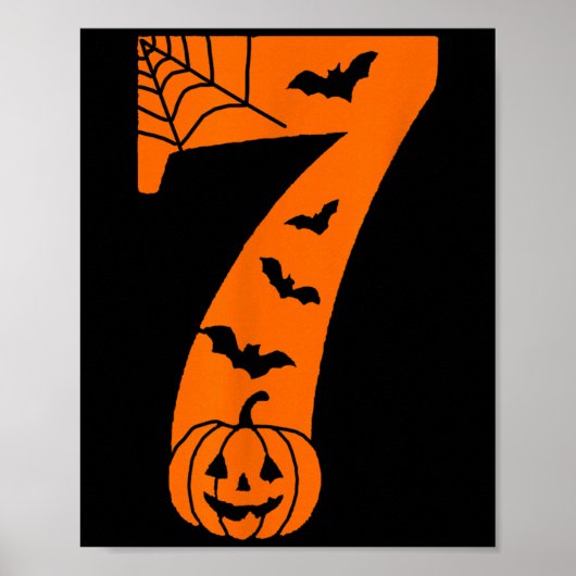 Nummer 7 Grappige Meme Zin 6 7 Zes Zeven Halloween Poster (Voorkant)