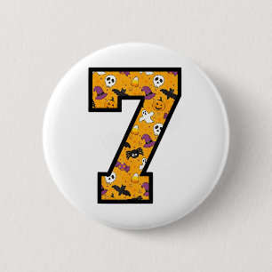 Nummer 7 Grappige Meme Zin 6 7 Zes Zeven Halloween Ronde Button 5,7 Cm