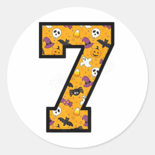 Nummer 7 Grappige Meme Zin 6 7 Zes Zeven Halloween Ronde Sticker