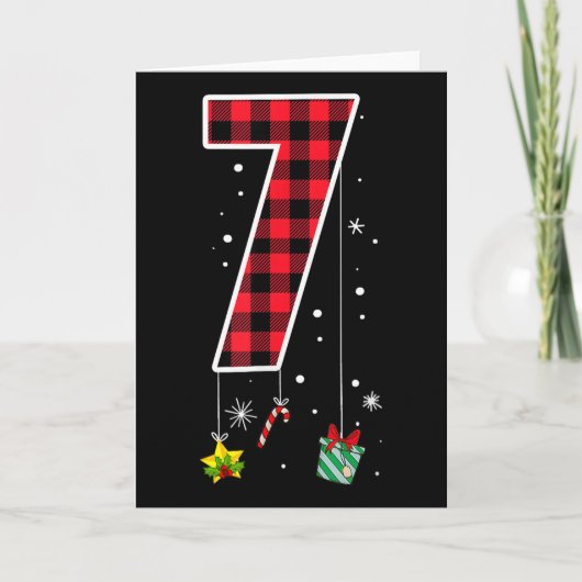 Nummer 7 Grappige Meme Zin 6 7 Zes Zeven Kerstmis Kaart (Voorkant)
