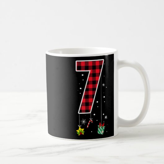 Nummer 7 Grappige Meme Zin 6 7 Zes Zeven Kerstmis Koffiemok (Rechts)