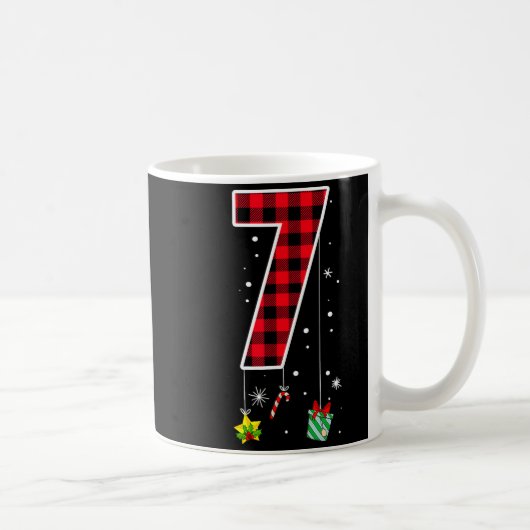 Nummer 7 Grappige Meme Zin 6 7 Zes Zeven Kerstmis Koffiemok (Rechts)