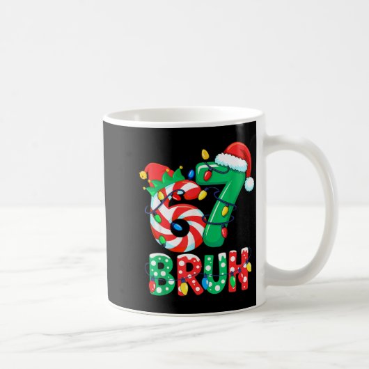 Nummer 7 Grappige Meme Zin 6 7 Zes Zeven Kerstmis Koffiemok (Rechts)