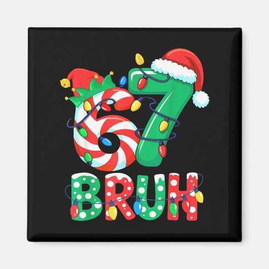 Nummer 7 Grappige Meme Zin 6 7 Zes Zeven Kerstmis Magneet (Voorkant)