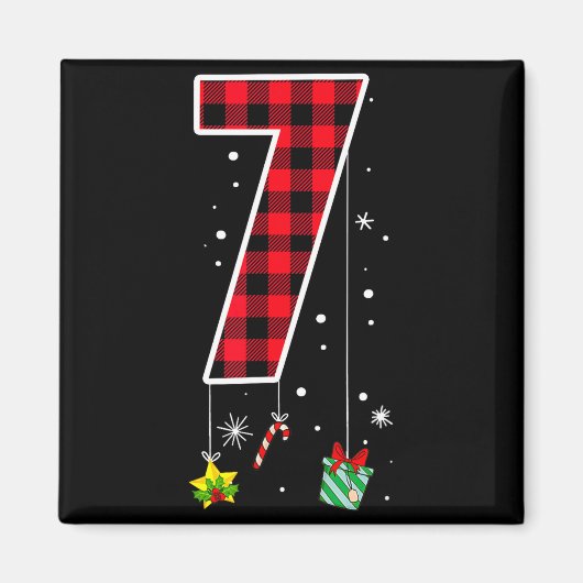 Nummer 7 Grappige Meme Zin 6 7 Zes Zeven Kerstmis Magneet (Voorkant)