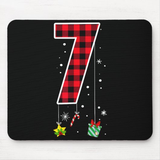 Nummer 7 Grappige Meme Zin 6 7 Zes Zeven Kerstmis Muismat (Voorkant)