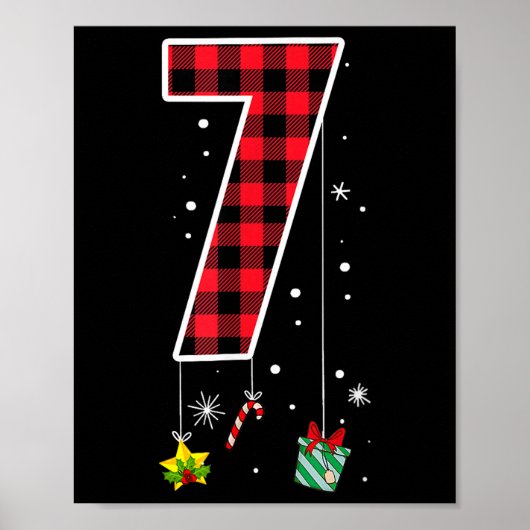 Nummer 7 Grappige Meme Zin 6 7 Zes Zeven Kerstmis Poster (Voorkant)