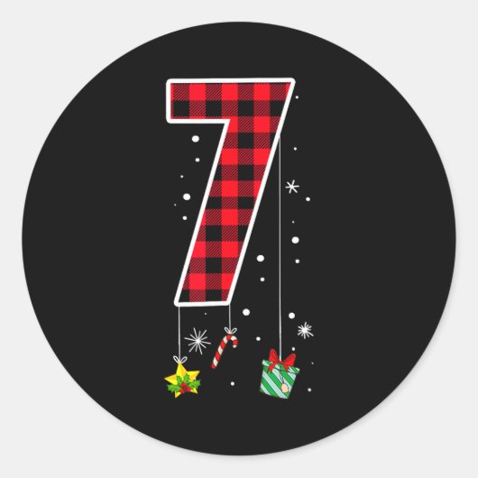 Nummer 7 Grappige Meme Zin 6 7 Zes Zeven Kerstmis Ronde Sticker (Voorkant)