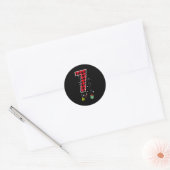 Nummer 7 Grappige Meme Zin 6 7 Zes Zeven Kerstmis Ronde Sticker (Envelop)