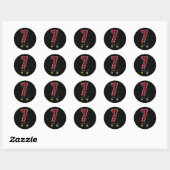 Nummer 7 Grappige Meme Zin 6 7 Zes Zeven Kerstmis Ronde Sticker (Vel)