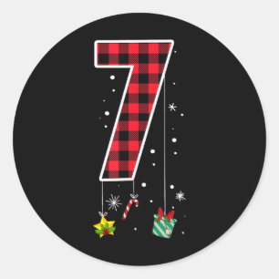 Nummer 7 Grappige Meme Zin 6 7 Zes Zeven Kerstmis Ronde Sticker