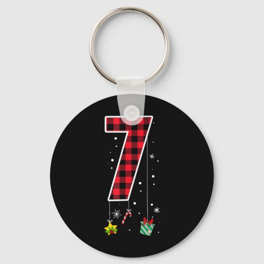 Nummer 7 Grappige Meme Zin 6 7 Zes Zeven Kerstmis Sleutelhanger (Voorkant)