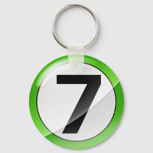 Nummer 7 groen Sleutelhanger