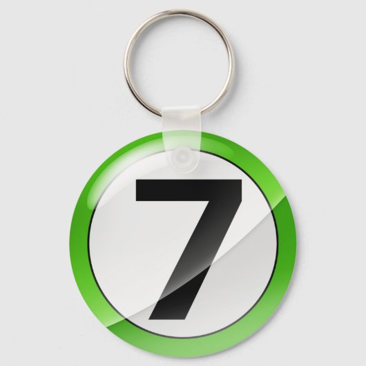 Nummer 7 groen Sleutelhanger (Voorkant)