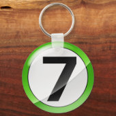 Nummer 7 groen Sleutelhanger (Voorkant)