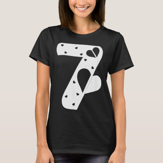 Nummer 7 Hartjes Liefde 67 Koppel Bijpassende Kers T-shirt (Voorkant)
