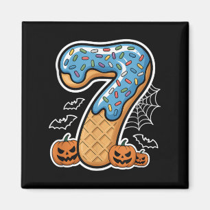 Nummer 7 Ijs Zeven Halloween Pompoen Mannen Vrouw Magneet