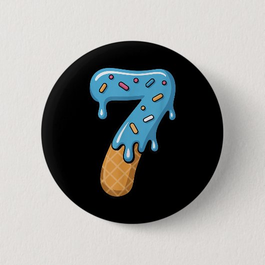 Nummer 7 Ijsdruppel 67 Meme Koppel Matching Ha Ronde Button 5,7 Cm (Voorkant)
