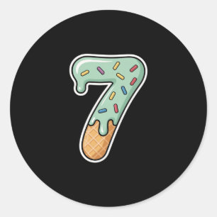 Nummer 7 Ijsdruppel Zes Zeven 67 Meme 7e Verjaarda Ronde Sticker