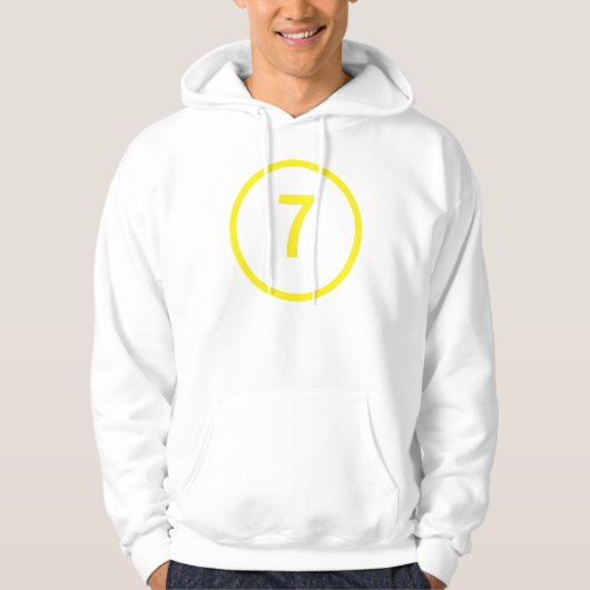 nummer 7 in een cirkel hoodie (Voorkant)