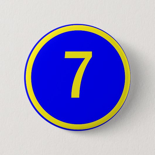 nummer 7 in een cirkel ronde button 5,7 cm (Voorkant)
