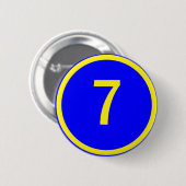 nummer 7 in een cirkel ronde button 5,7 cm (Voorkant /achterkant)