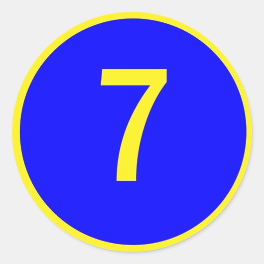 nummer 7 in een cirkel ronde sticker (Voorkant)