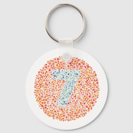 Nummer 7 Ishihara-testcyclus Sleutelhanger (Voorkant)