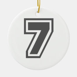 Nummer 7 keramisch ornament