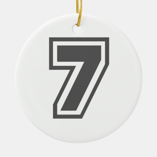 Nummer 7 keramisch ornament (Voorkant)