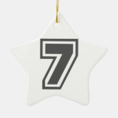 Nummer 7 keramisch ornament (Voorkant)