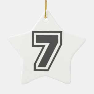 Nummer 7 keramisch ornament