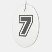 Nummer 7 keramisch ornament (Links)