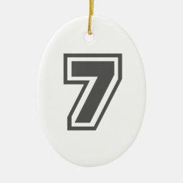 Nummer 7 keramisch ornament