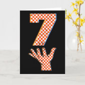 Nummer 7 Matching 67 Meme Geruite Halloween Kostuu Kaart (Gele Bloem)