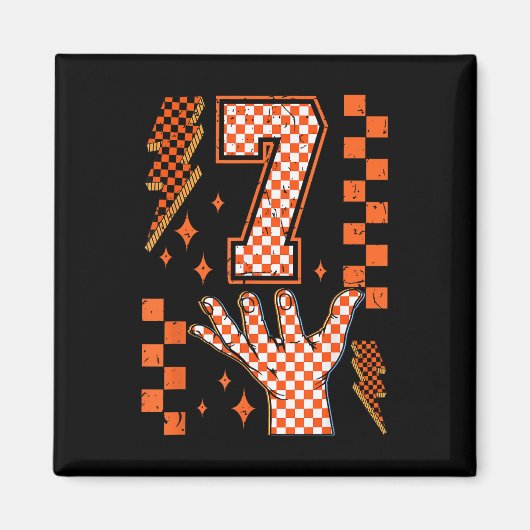 Nummer 7 Matching 67 Meme Geruite Halloween Kostuu Magneet (Voorkant)