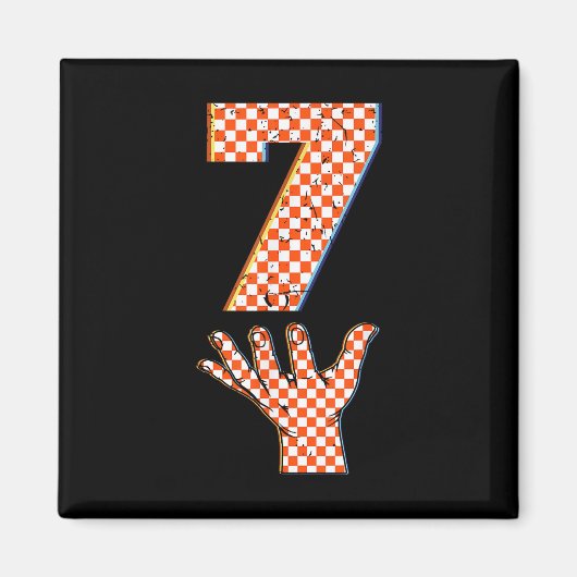 Nummer 7 Matching 67 Meme Geruite Halloween Kostuu Magneet (Voorkant)