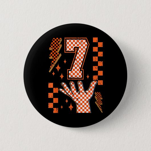 Nummer 7 Matching 67 Meme Geruite Halloween Kostuu Ronde Button 5,7 Cm (Voorkant)