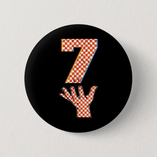 Nummer 7 Matching 67 Meme Geruite Halloween Kostuu Ronde Button 5,7 Cm (Voorkant)