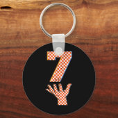 Nummer 7 Matching 67 Meme Geruite Halloween Kostuu Sleutelhanger (Voorkant)