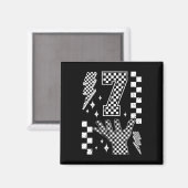 Nummer 7 Matching 67 Meme Geruite Kostuum Kinderen Magneet (Voorkant / Achterkant)