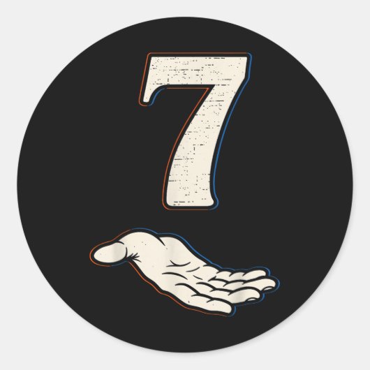 Nummer 7 Matching 67 Meme Halloween Kostuum Mannen Ronde Sticker (Voorkant)