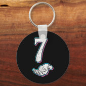 Nummer 7 Matching 67 Meme Halloween Kostuum Mannen Sleutelhanger (Voorkant)