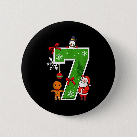 Nummer 7 Matching 67 Meme Kerst Costume Heren Wo Ronde Button 5,7 Cm (Voorkant)