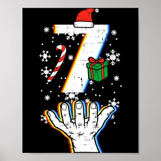 Nummer 7 Matching 67 Meme Kerstmis 6 7 Xmas Mannen Poster (Voorkant)