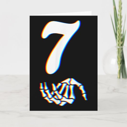 Nummer 7 Matching 67 Meme Skelet Hand Halloween Kaart (Voorkant)